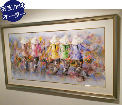 ベトナム アクリル画額装